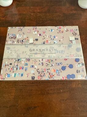 Gray Malin Beach Puzzle with Blue, Pink, and Tan Accents